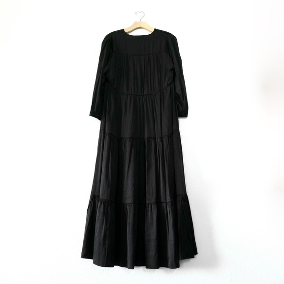 NWT Vici Tiered Long Sleeve Maxi Dress in Black Large - Picture 6 of 10